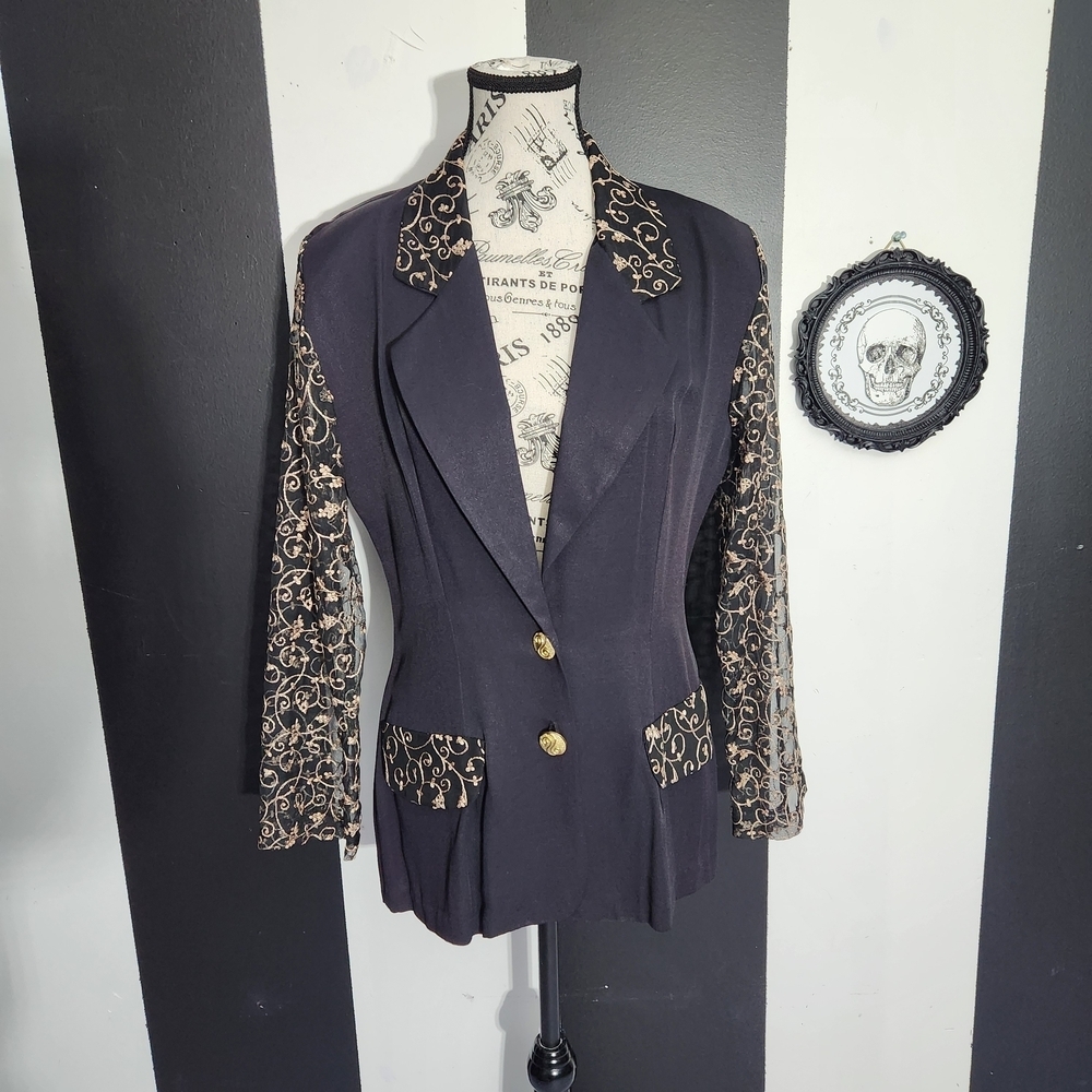 Romantic Black and Gold Women's Blazer
